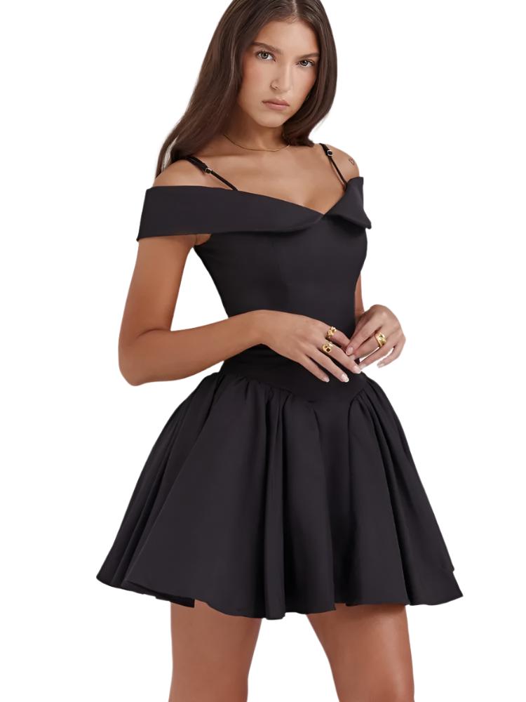 Black Pleated Mini Dress