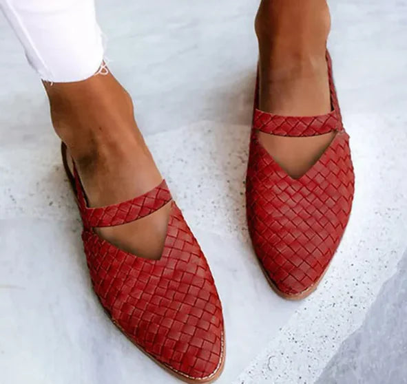 Woven Elegance Pointed Toe Flats