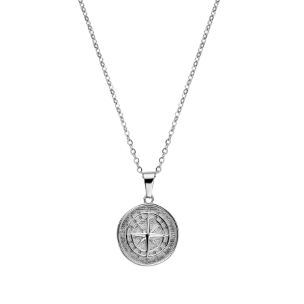 Hõrae Compass Necklace Silver - Navigate Your Style with Grace