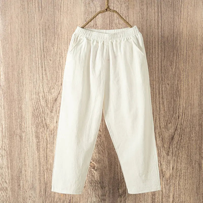 Relaxed Cotton-Linen Blend Pants