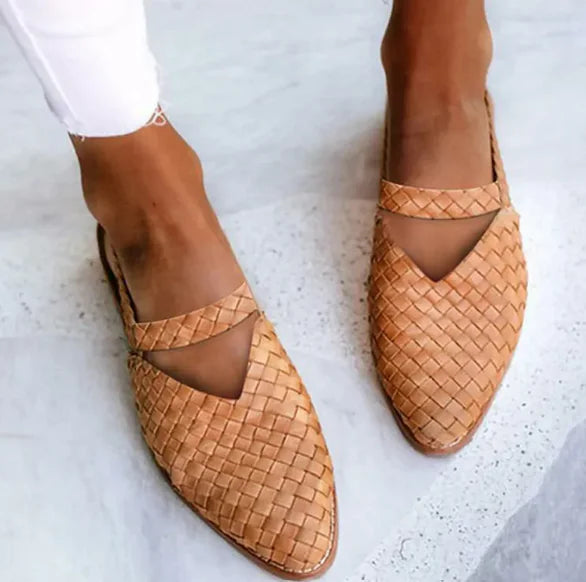 Woven Elegance Pointed Toe Flats