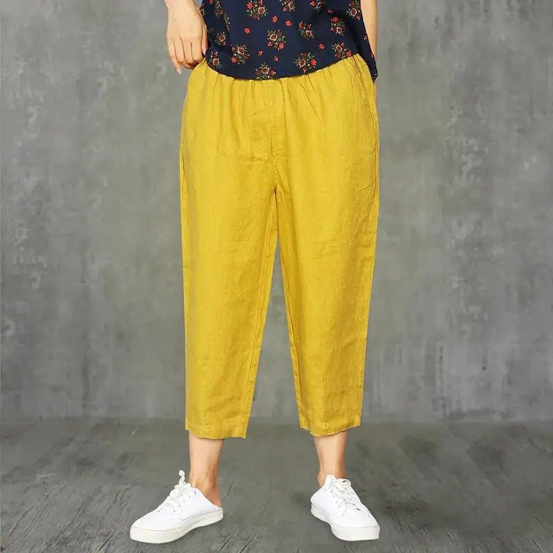 Relaxed Cotton-Linen Blend Pants