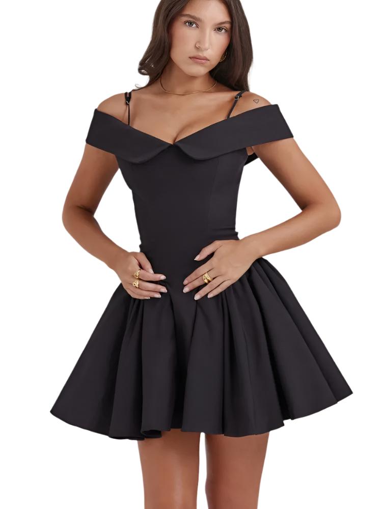 Black Pleated Mini Dress