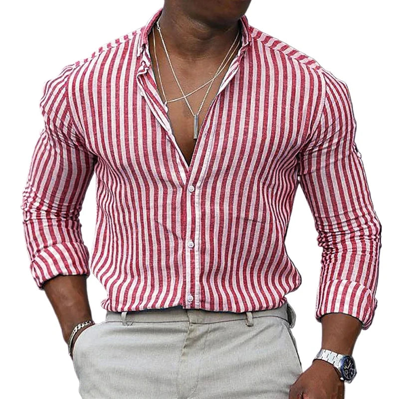 Men's Nereus Stripe Shirt – Maritime Elegance for All Seasons