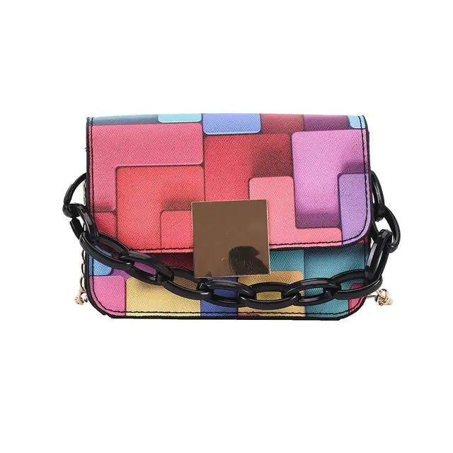 Modern Paneled Shoulder Bag