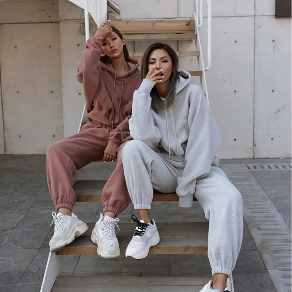 Warm Hoodie and Pants Set