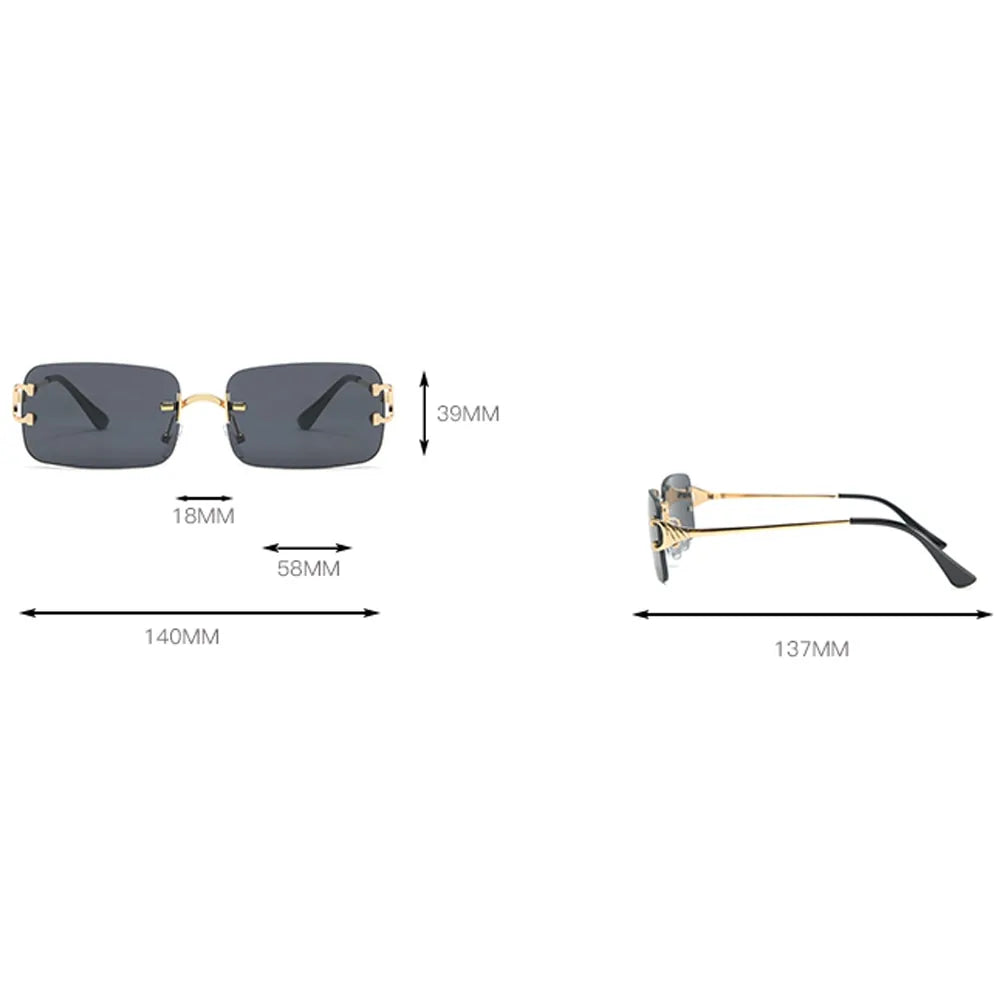 õrae Rectangular Rimless Sunglasses Hõrae Rectangular Rimless Sunglass