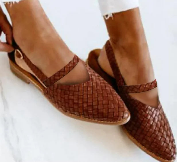 Woven Elegance Pointed Toe Flats