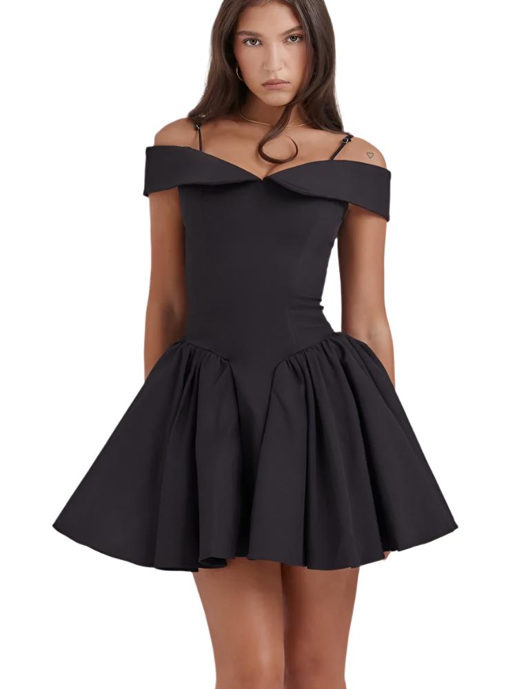 Black Pleated Mini Dress